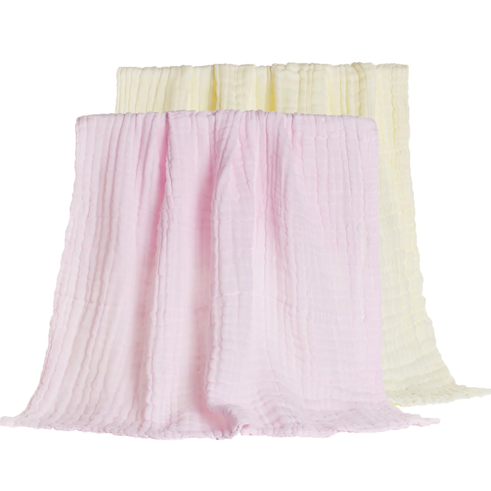 Vie TRIOMPHE 5-Layer Muslin Baby Swaddle Blankets 2 Pack, 80x80cm Ultra-Soft Cotton Cellular Receiving Blankets