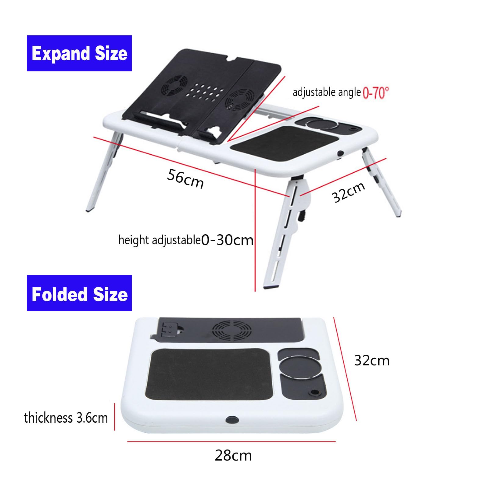Snapklik.com : Folding Laptop Desk For Bed Couch, Portable Laptop Stand ...
