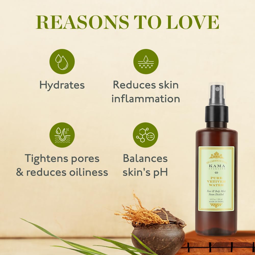 Kama Ayurveda Pure Vetiver Water, 200ml