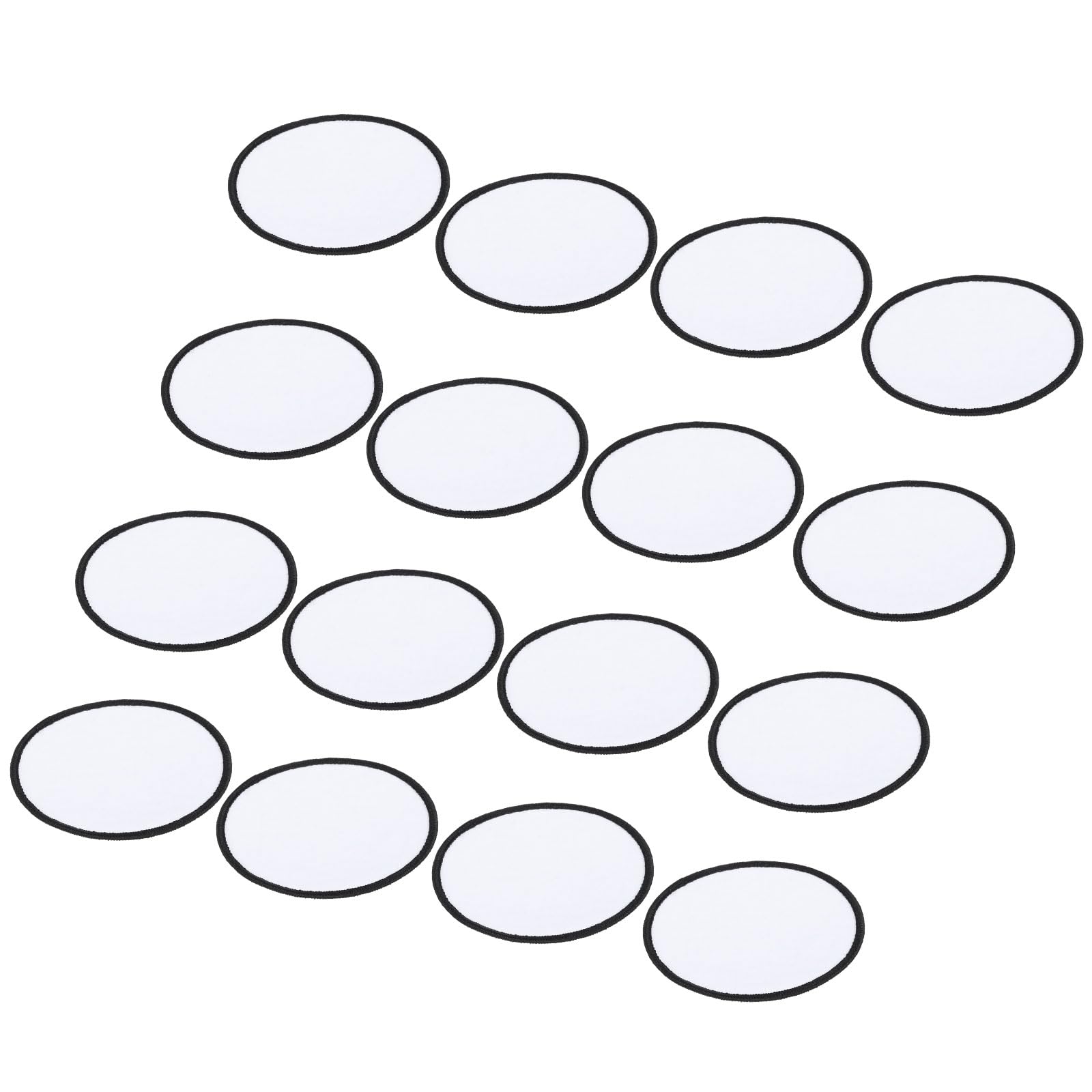 MECCANIXITY16pcs Sublimation Patch Blank, 6cm/2.36" Fabric Iron-on Blank Heat Transfer Repair Patch for DIY Crafts Caps Clothes Shoes Bags Uniforms, White