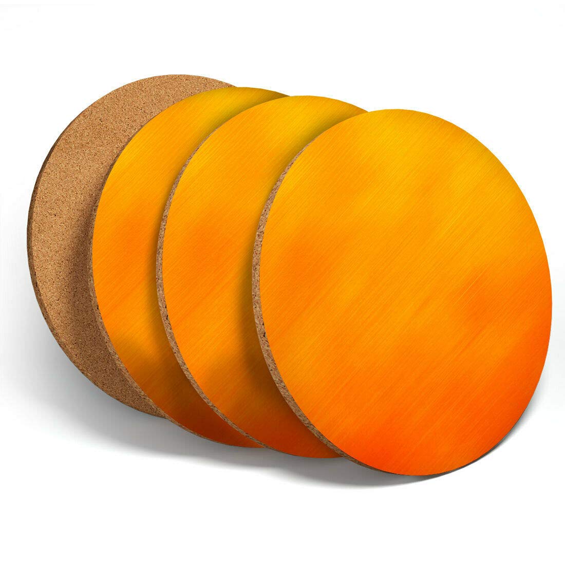 Destinationvinyl Multicolor Destination Vinyl 4 Set - Pretty Yellow Orange Ombre Coasters - Kitchen Drinks Coaster #3800