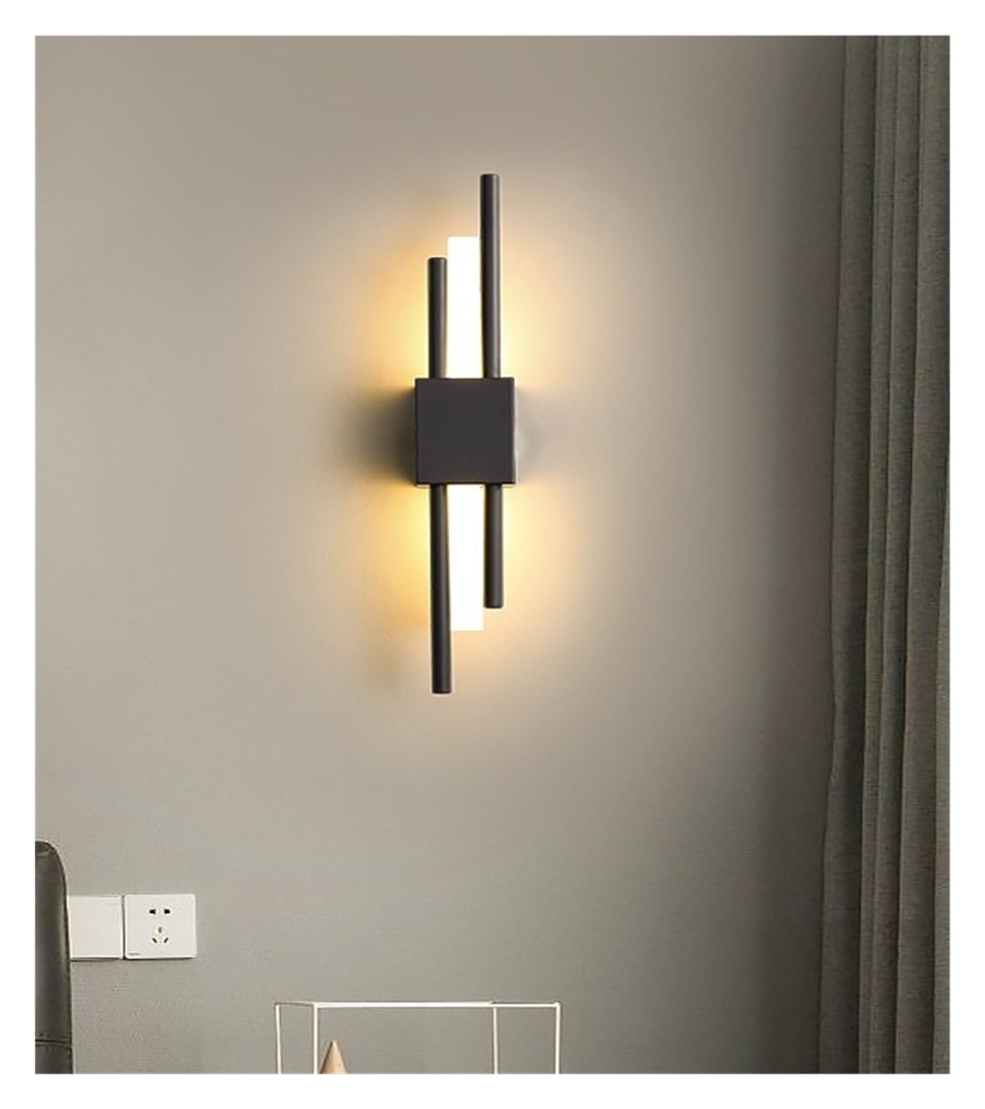 Applique chambre moderne noire 6W à lumière chaude pour salon et chevet