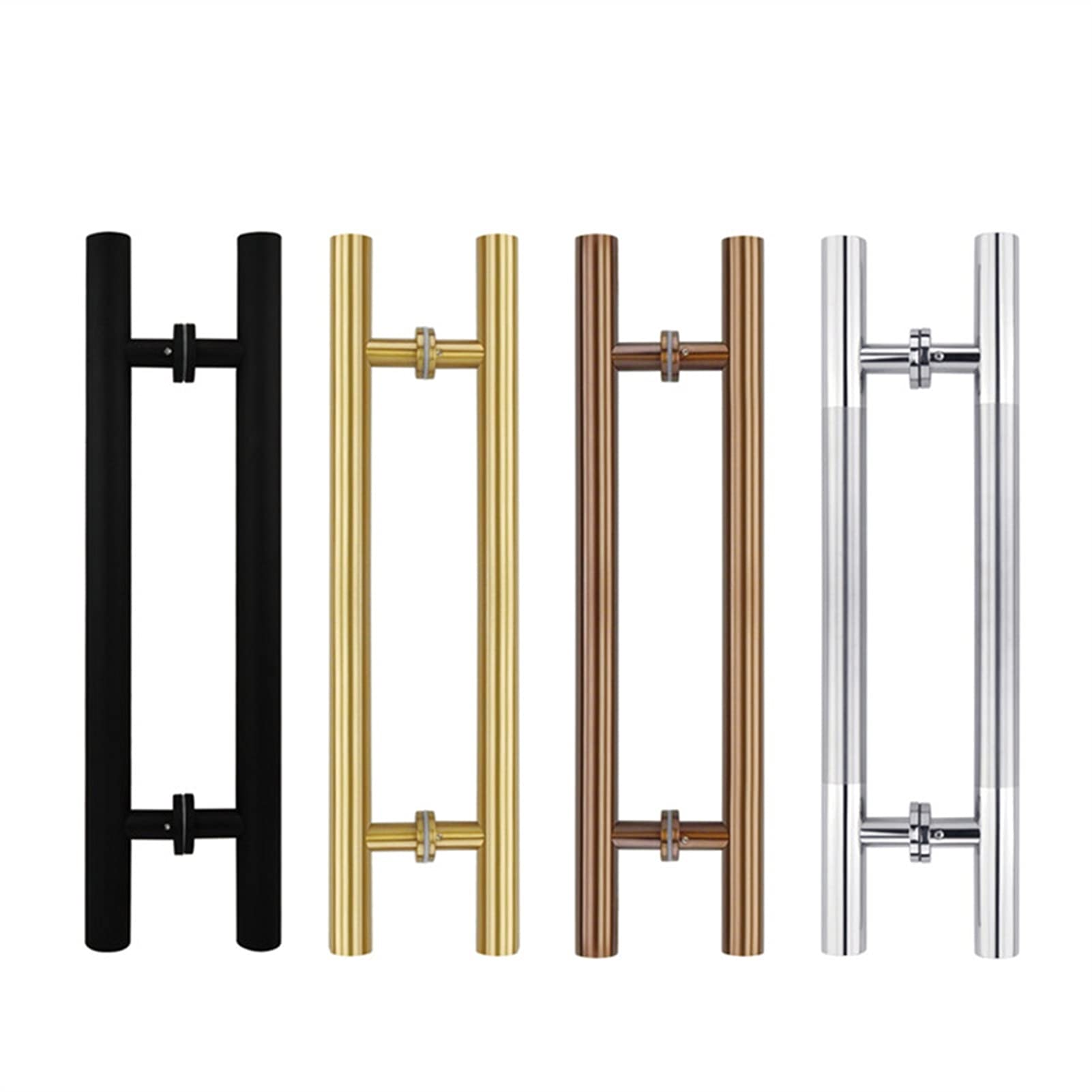 Manija de puerta de vidrio de acero inoxidable de 38 mm de diámetro, cepillada/pulida, for baño, ducha, apoyabrazos de puerta de madera, herrajes de vidrio Manilla De Puerta(BLACK,600mm long 400 holes