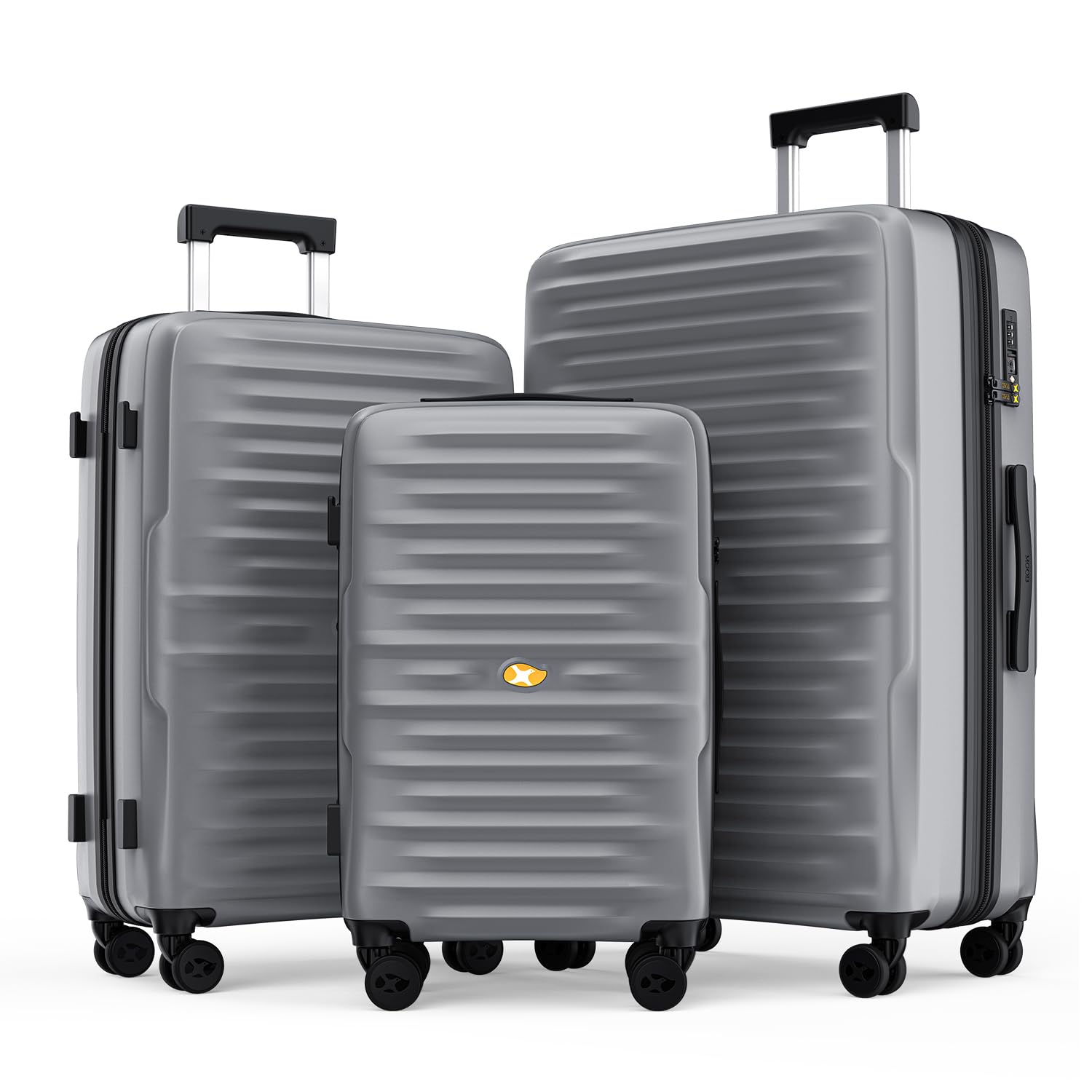 MGOB 3 Piece Luggage Sets, Hard Case Suitcases set with Spinner Wheels