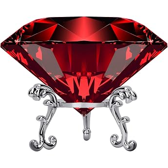80mm Crystal Large Paperweight with Stand Jewels Wedding Decorations Centerpieces Home Decoration Red