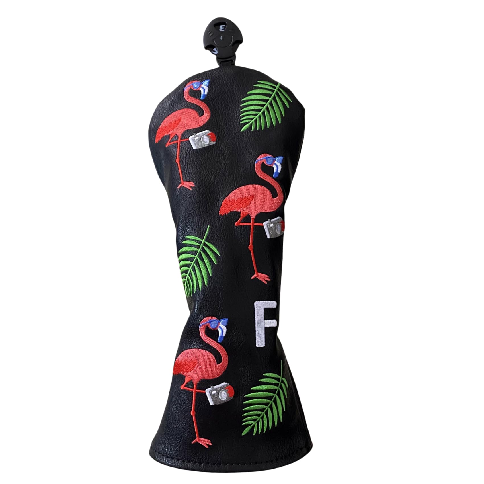 Flamingo Golf Club Headcover 3 Wood Head Cover Golf Premium（PU Leather Driver Fairway Wood Hybrid Head Cover Fits for All Brand