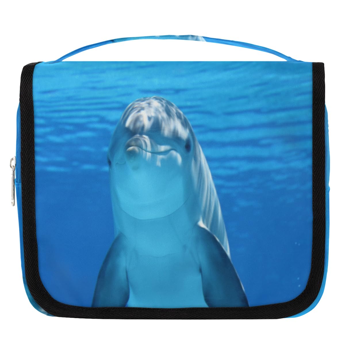 Personalisieter Kulturbeutel 'Dagmar' Mit Delfin-Motiv – Waschtasche Für Mädchen