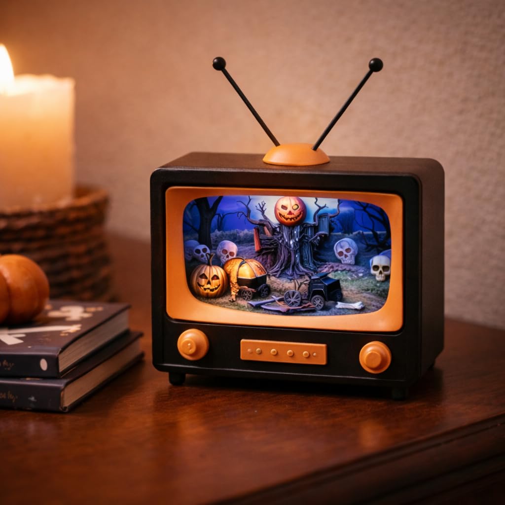 Amazon.com: Halloween LED Lighted Musical TV Decor Animated