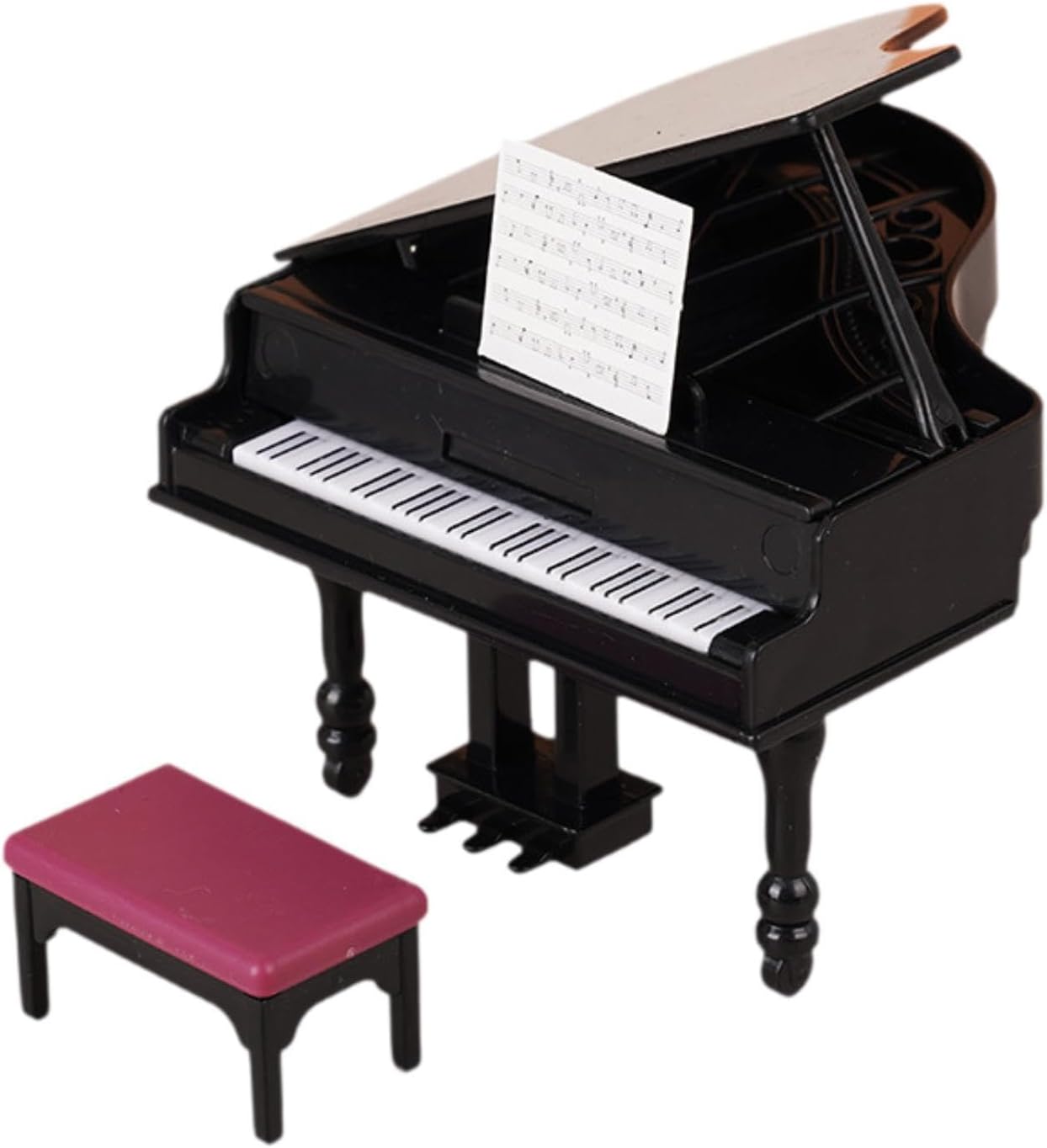Dollhouse Mini Grand Piano Miniature Piano Model Musical Instrument Scene Accessory PP Material Decorative Piece Suitable for Living Room Home