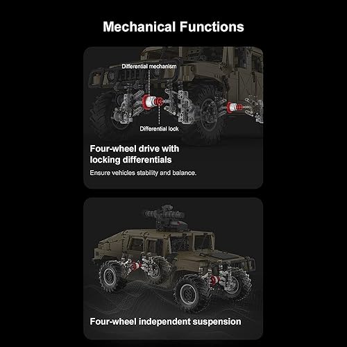 Miniatura 6 de CADA Master C61036W Humvee - Juego de bloques de construcción, 3935 piezas 18 2.4G RC Humvee SUV Off-Road Technik ladrillos de coche