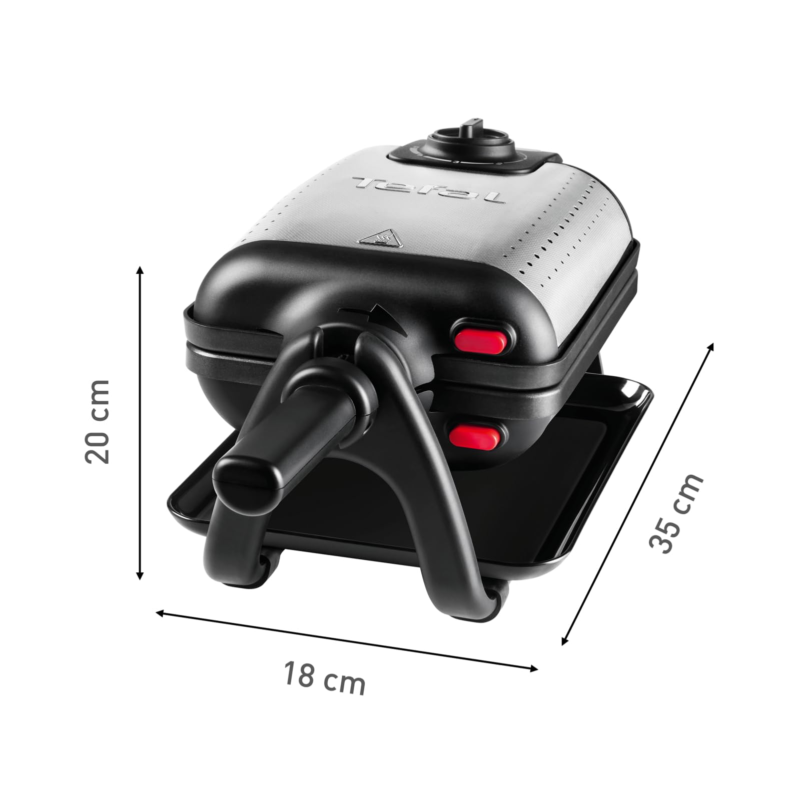 Tefal Gaufrier semi professionnel, 1200 W, Thermostat réglable, Voyant lumineux, Poignée rotative et rabattable, Résultat parfait, Nettoyage facile, King Size WM756D12