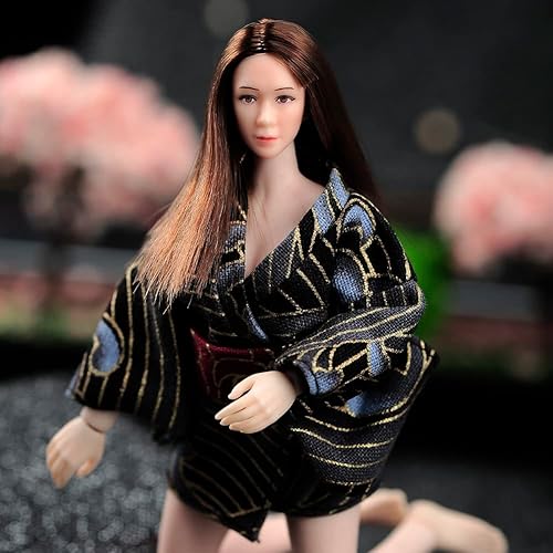 Miniatura 6 de RoofWorld Esculpe de cabeza femenina a escala 112, Europen Beauty Planted Hair Head Tallado para 6 pulgadas Phicen TBLeague figura de acción cuerpo