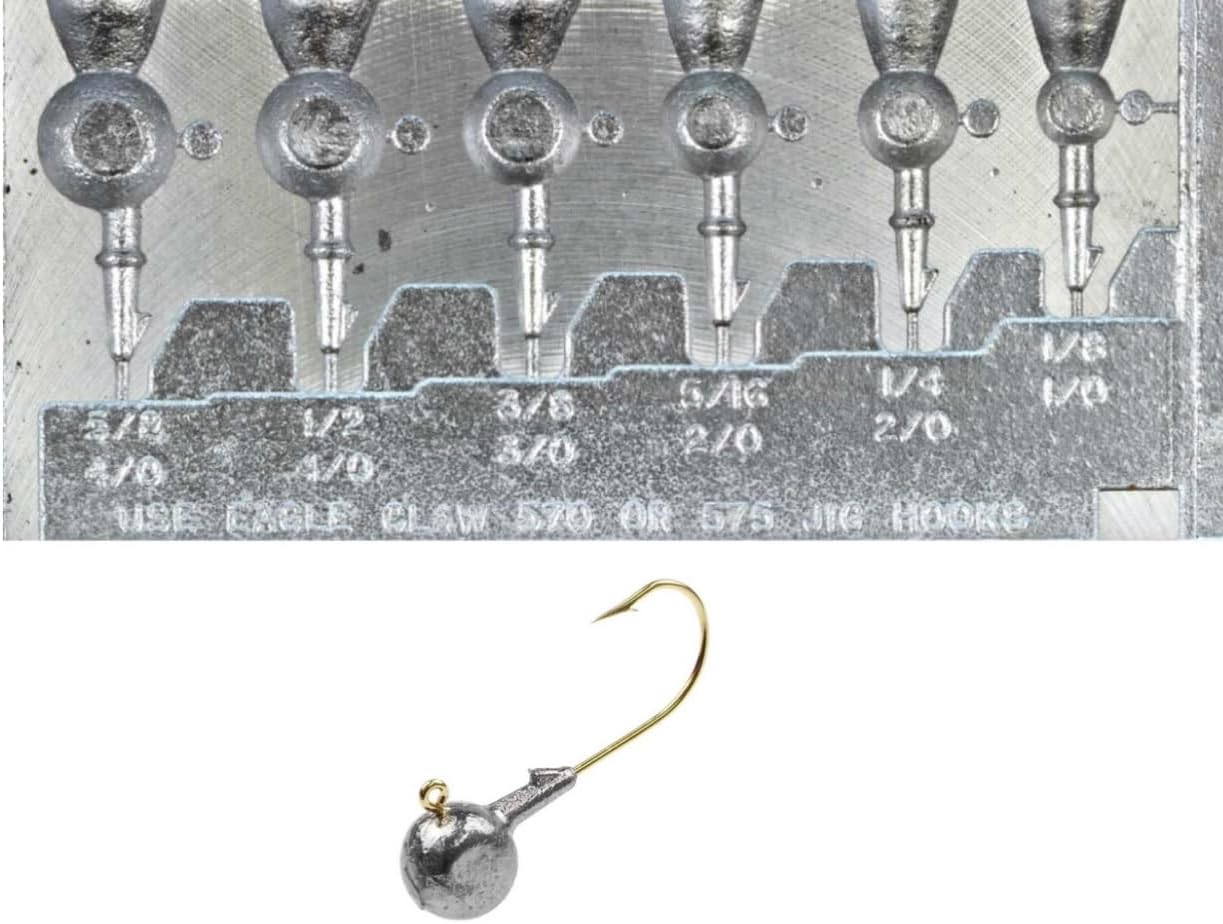 Do It Mold Round Socket Eye Jig Size: 1/8, 1/4, 5/16, 3/8, 1/2, 5/8 Collar: Ring & Barb Do it Mold (3340) RSE-6-A