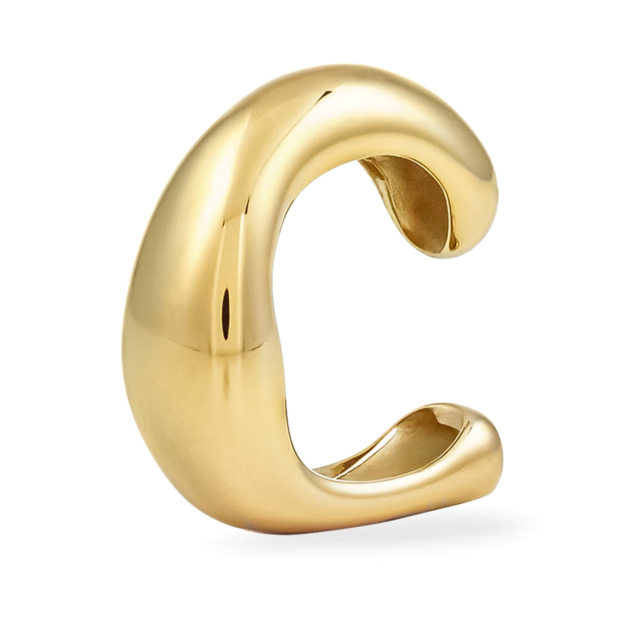 Organics Ear Cuff – Orecchini da donna in acciaio inox lucido – Design organico – Impermeabile e delicato sulla pelle