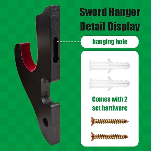 Miniatura 10 de Ekkhysis Soporte de pared para espada de 2 niveles, soporte de Katana ajustable para espada samurái, Tanto Rapier, sable de luz para cosplay, hoja