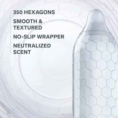 Miniatura 2 de LELO HEX Original condones de lujo con estructura hexagonal única condón de látex delgado pero fuerte 12 unidades paquete de 1
