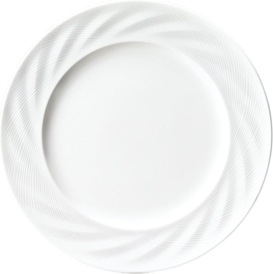 Narumi 51800-5822 Plate, Sense White, 9.8 inches (25 cm), Dinner, Microwave Warming and Dishwasher Safe