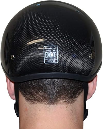 Miniatura 9 de - Casco de motociclista línea esbelta de verdadera fibra de carbono, (no es estampado). Casco para motocicleta estilo cráneo, medio casco (12). Con