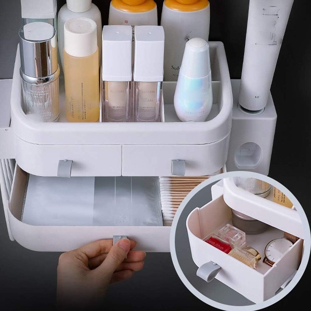 Automatic Toothpaste Dispenser and Toothbrush Holder Set with Wall Mounted - Fit for Adults