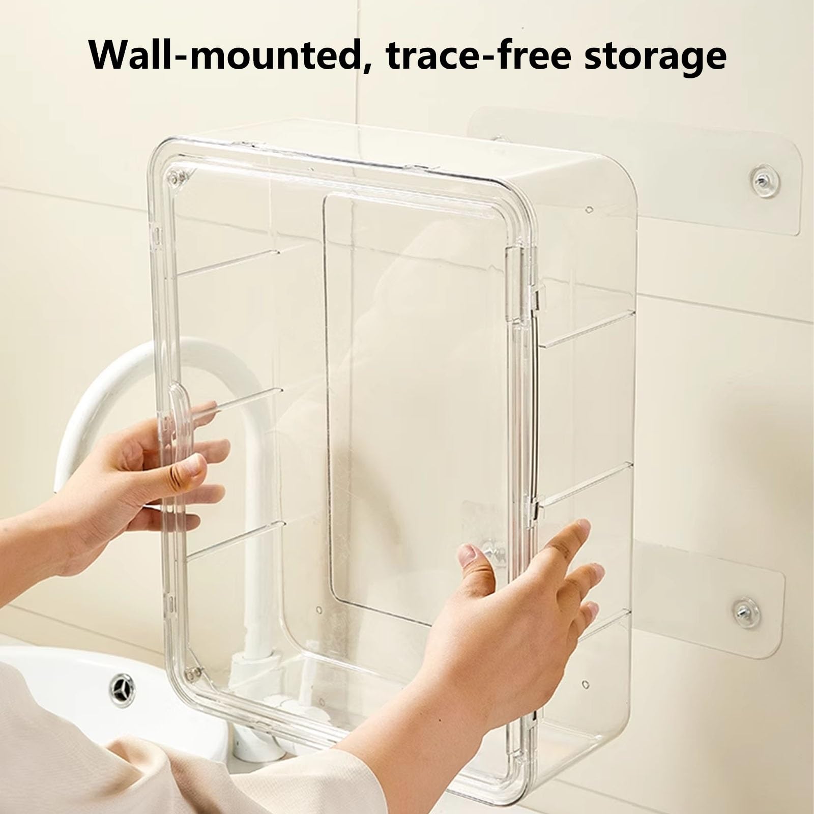 Scaffale multistrato da cucina, mobiletto rimovibile da parete per bagno, soggiorno e camera da letto, salvaspazio sopra il WC (26 x 9 x 32 cm)