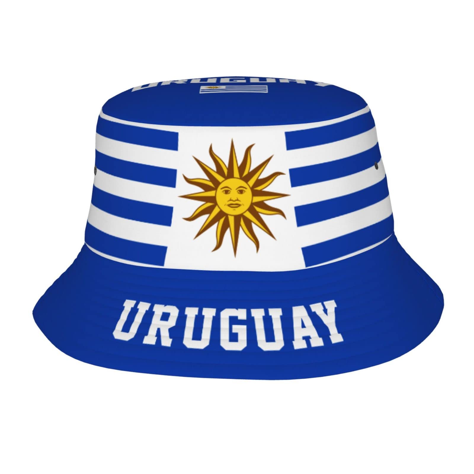 Sombrero De Pescador Bandera De Uruguay Uruguayos Geniales Impresión 3D Bucket Hat Cómodo Sombrero De Cubo Casual Gorro Pescador para Senderismo Camping Viajes