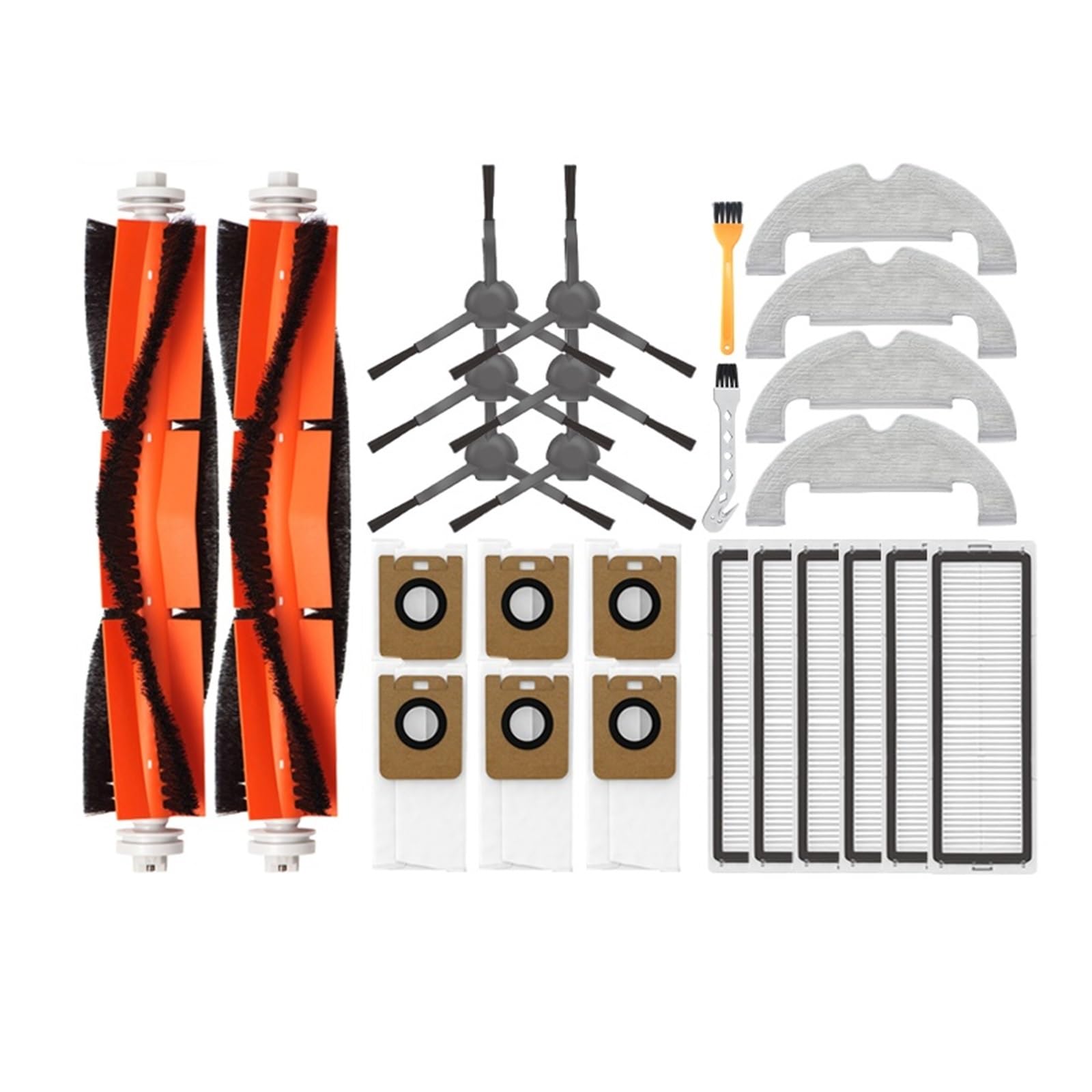 Compatible con Dreame Bot Z10 Pro / L10 PLUS, accesorios, bolsa de polvo, filtro HEPA, cepillo principal, fregona, Robot, piezas de recambio de aspiradora(Chocolate)