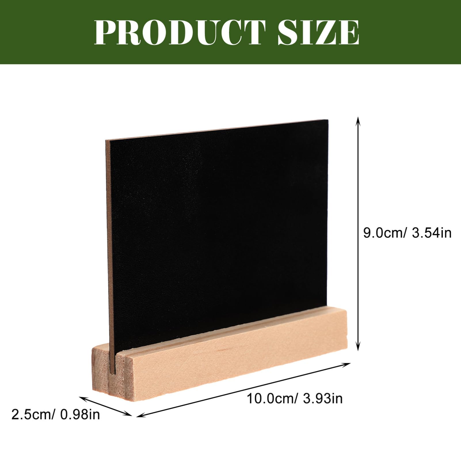 Happyyami 10pcs Two Sided Desktop Chalkboard Wooden Memo Board with Base for Creative Messages Home Decoration and Informative Signs Restaurants Kindergartens