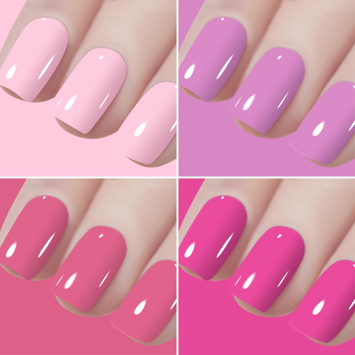 Vishine Vernis Gel Semi Permanent Lot de 48 Flacons - 45 Couleurs populaire Rose Rouge Jaune avec Base Top Coat & Matte Top Coat UV LED Soak Off Vernis à Ongle Soak Off Nail Art 48pcs 8ml