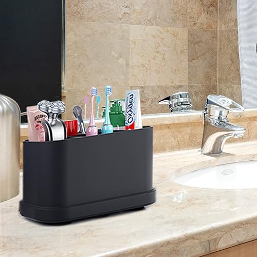 Soporte negro para cepillo de dientes para baño organizador de pasta de dientes cajas de almacenamiento de silicona soporte de cepillo de dientes