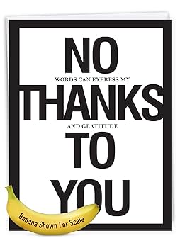 Amazon | No Thanks to You Thank You Funnyカード 1 Jumbo