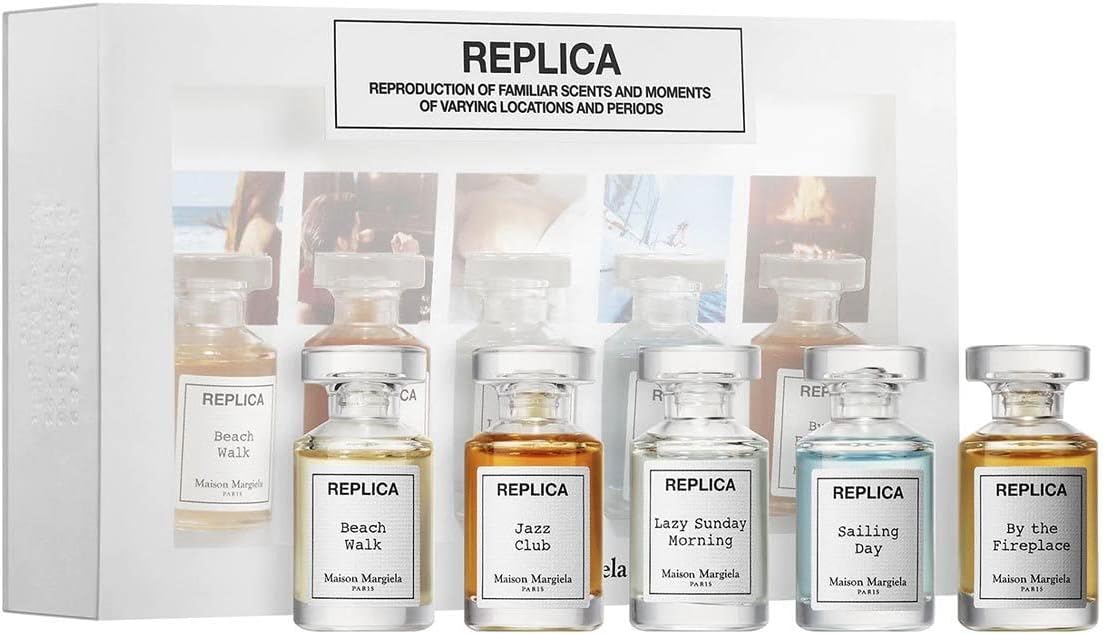 Maison Margiela 'Replica' Eau De Toilette 5 Piece set - Beach Walk, Jazz Club, Lazy Sunday Morning, By The Fireplace, Bubble Bath - 5 x 0.24 oz