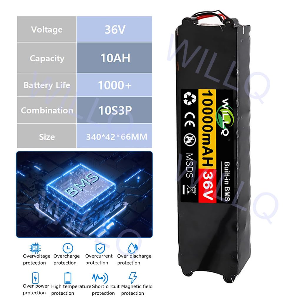 Batteria al litio da 36 Volt 36V 10Ah/10000mAh per monopattino elettrico