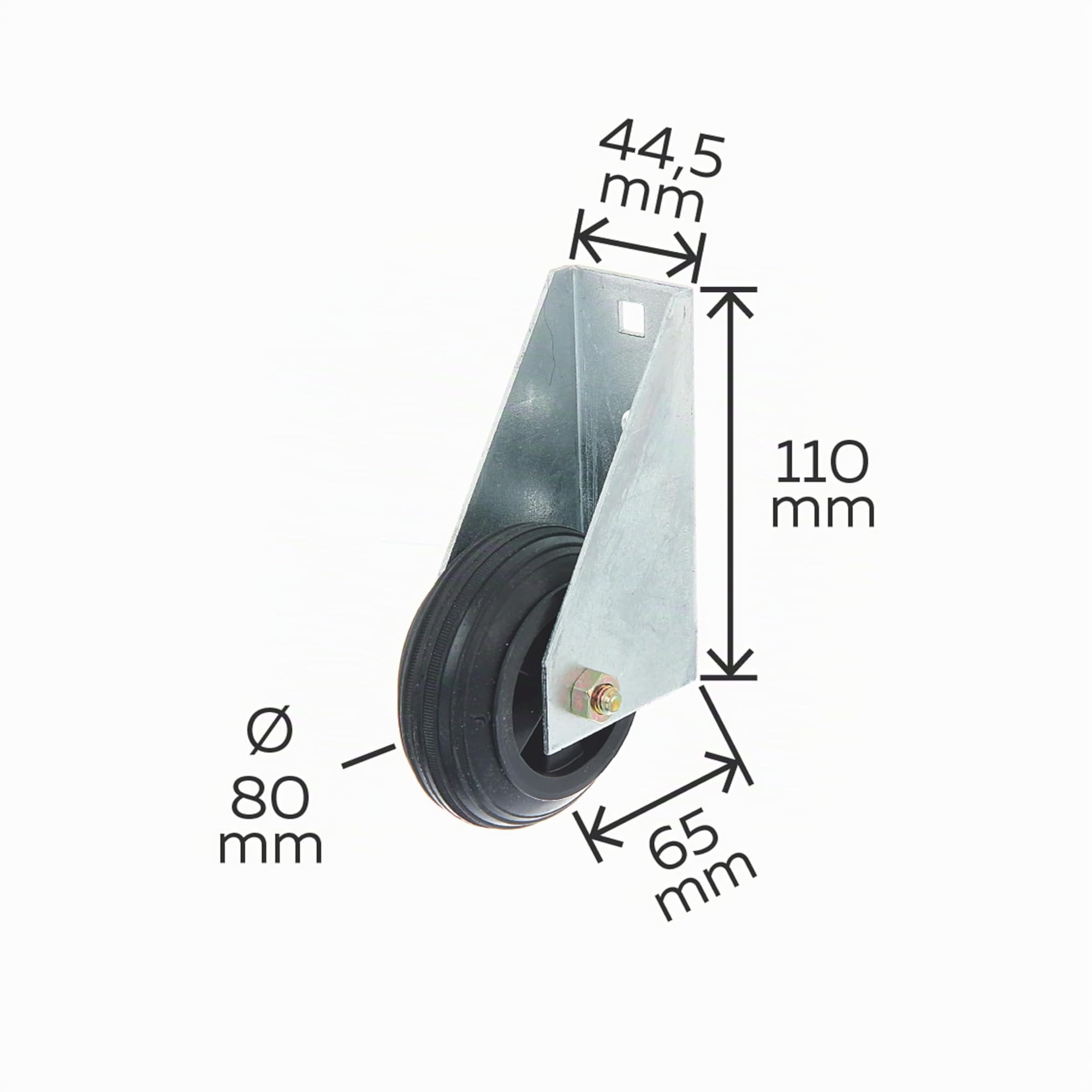 Alberts 214364 Rueda de apoyo para pórtico, Para pórticos pesados, para atornillar, Galvanizado en caliente, Ø80 mm