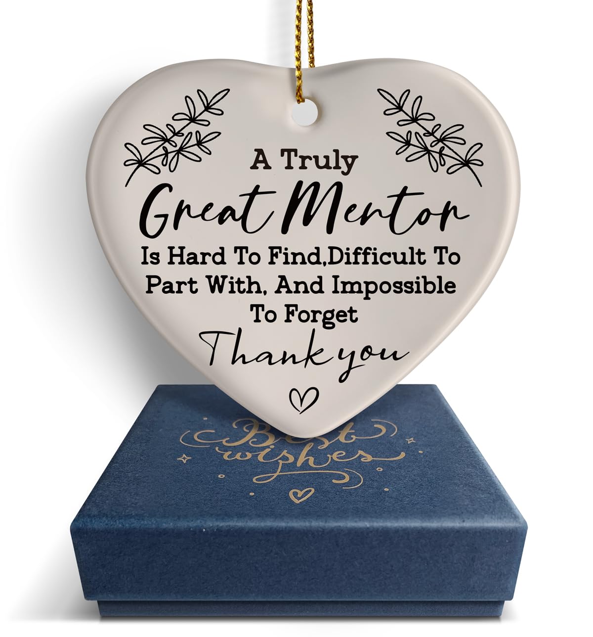 Hglian Thank You Mentor Gifts for Women -A Truly Great Mentor Ornament Keepsake with Gift Box,Mentor Office Decor, Retirement Graduation Gifts for Boss Leader Teacher