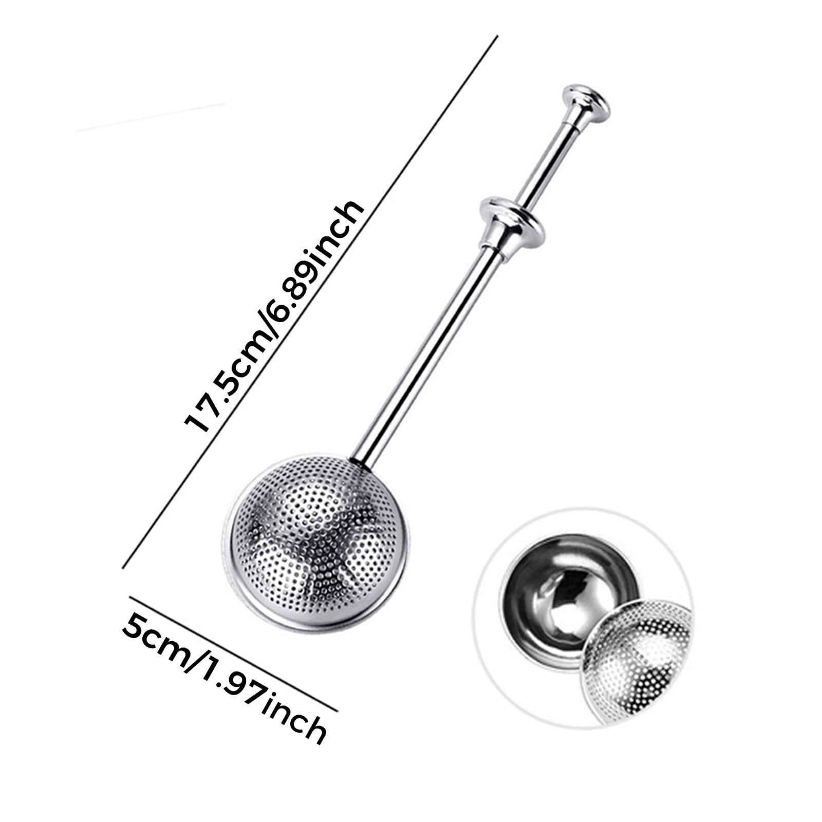 Stainless Steel Tea Infuser - Dual Leak & Retractable Handle -3