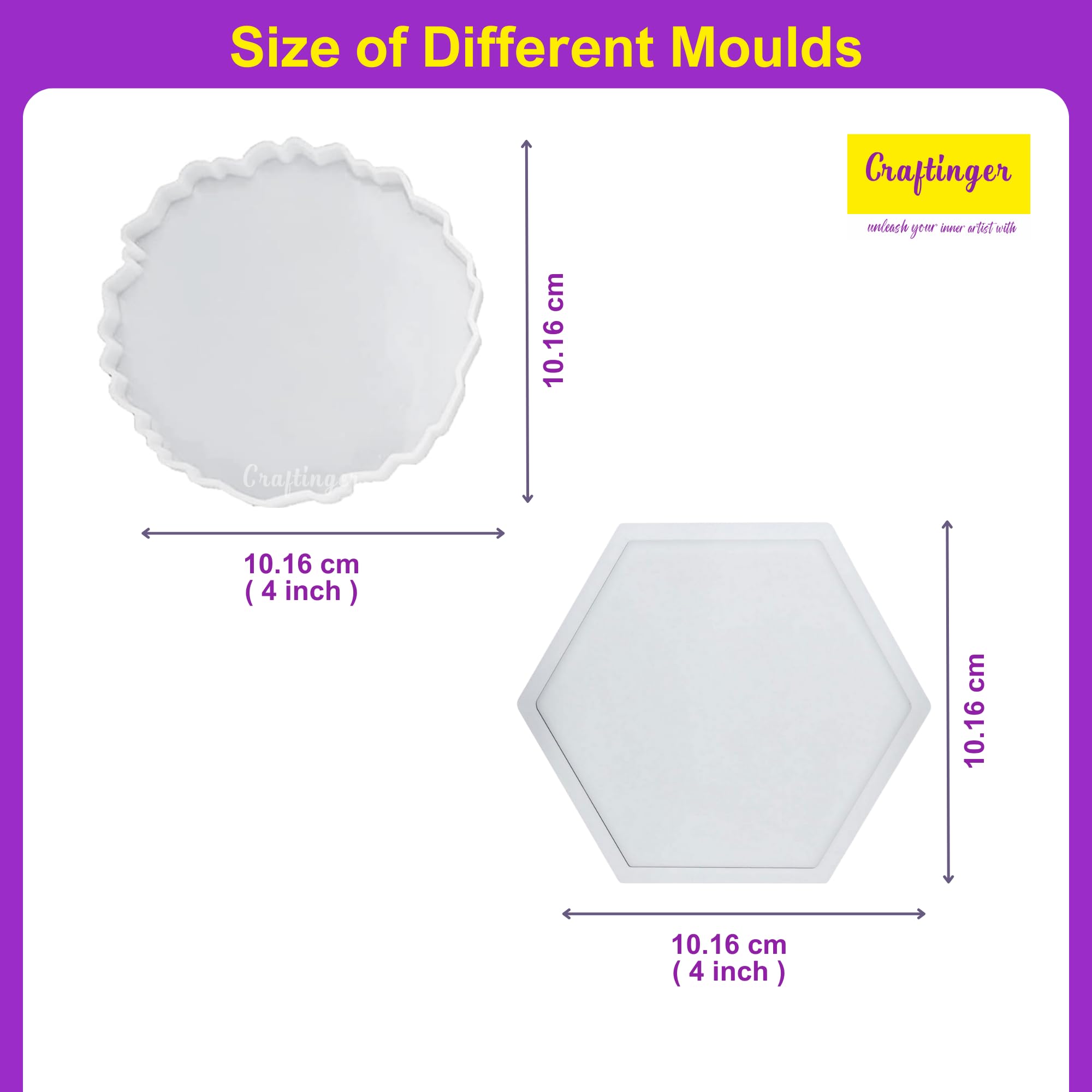 Craftinger Diy Resin Coaster Kit With 200Gm Epoxy Resin Moulds And More, Multicolor 4