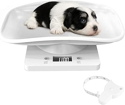 YTCYKJ Digital Pet Scale, Puppy Scale for Whelpingï¼ŒMultifunction Electronic Scale 33lb/1g with Height Measure Accurately Perfect for Small Pet Puppy/Kitty/Hamster/Hedgehog/Food, Tray Length 11 inch
