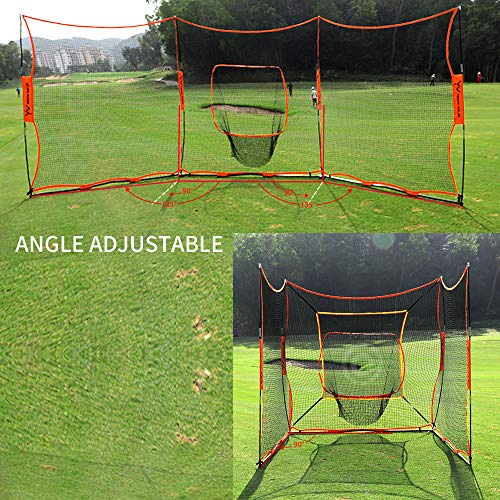 Yv Youth Value 4 In 1 Portable Baseball/Softball Practice Net W Strike Zone, Football Trainer Net, Golf Practice Net W 2 Sides Protection Net, Barrier Backstop Net, 21Ft X 7Ft (3 Way 7Ft X 7Ft) #TOP2