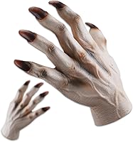 Vista 6 de Halloween Party Scary Moster Skeleton Bone Claw Hand Reaper Gloves Costume Adult
