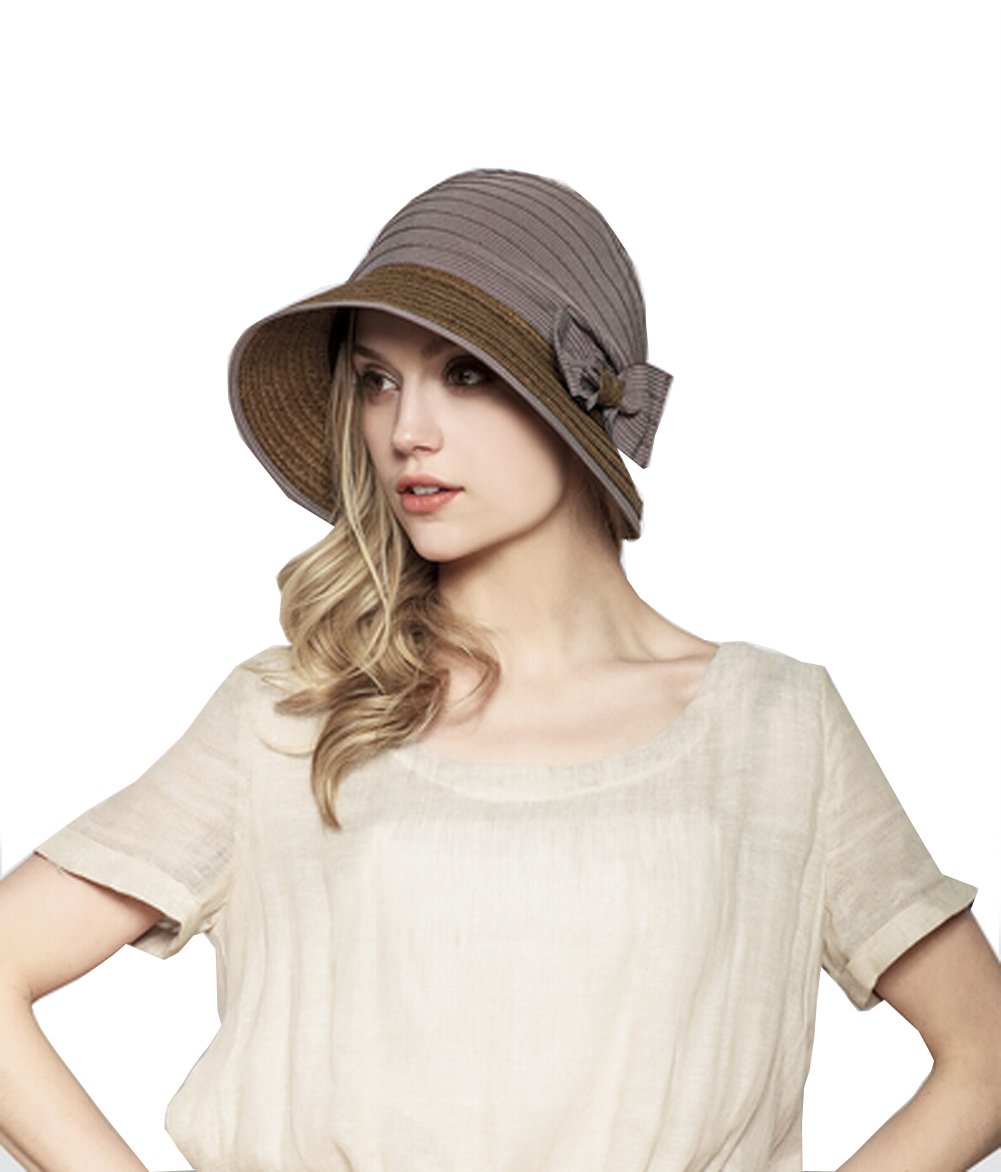 KM sun hatKm Summer Lady Fashion Uv Protection Beach Linen Splice Hat