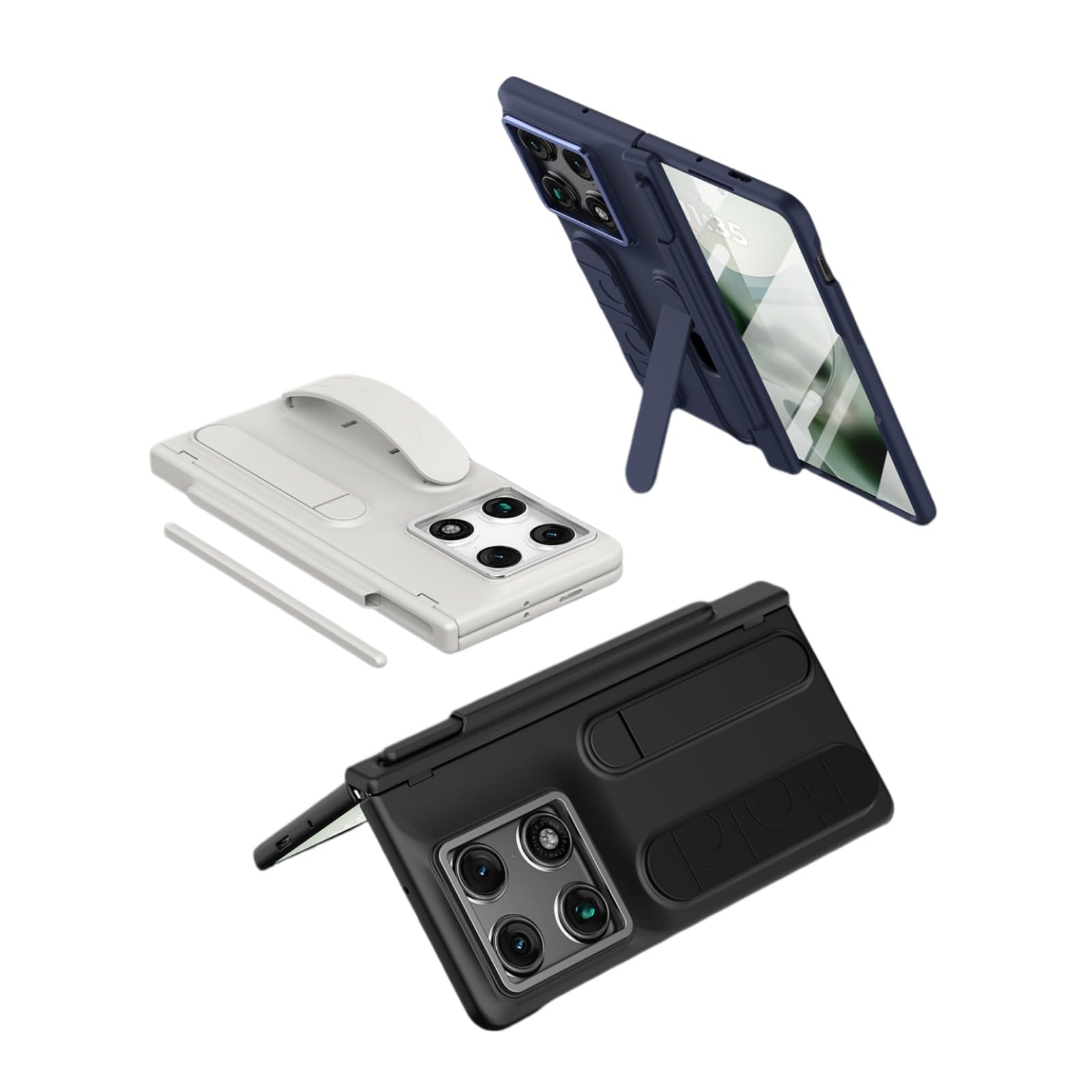 Etui Do Motorola Razr Fold, Z Wbudowaną Osłoną Ekranu, Ochroną Zawiasów, Uchwytem Długopis S, Podpórką, Paskiem Na Nadgarstek I Ukrytym Gniazdem Na Karty (przezroczysty)
