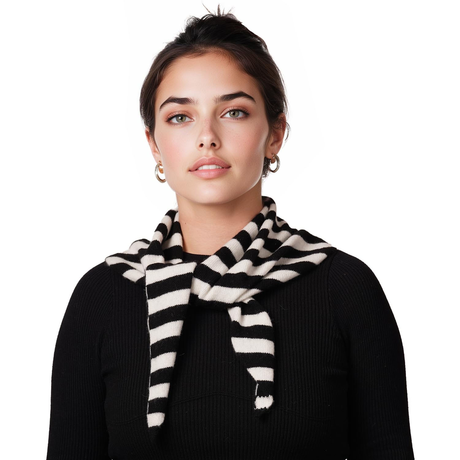 ACUSHLA 100% Merino Wool Triangle Scarf for Women Knitted Fashion Neckerchief Lightweight Soft Warm Neck Warmer