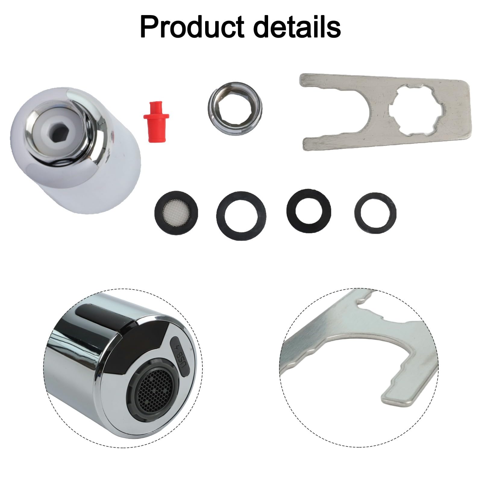 Adaptador automático de grifo con sensor infrarrojo de ahorro de agua, 3.1 x 1.6 pulgadas, dispositivo ABS cromado para cocina y baño, recargable por USB