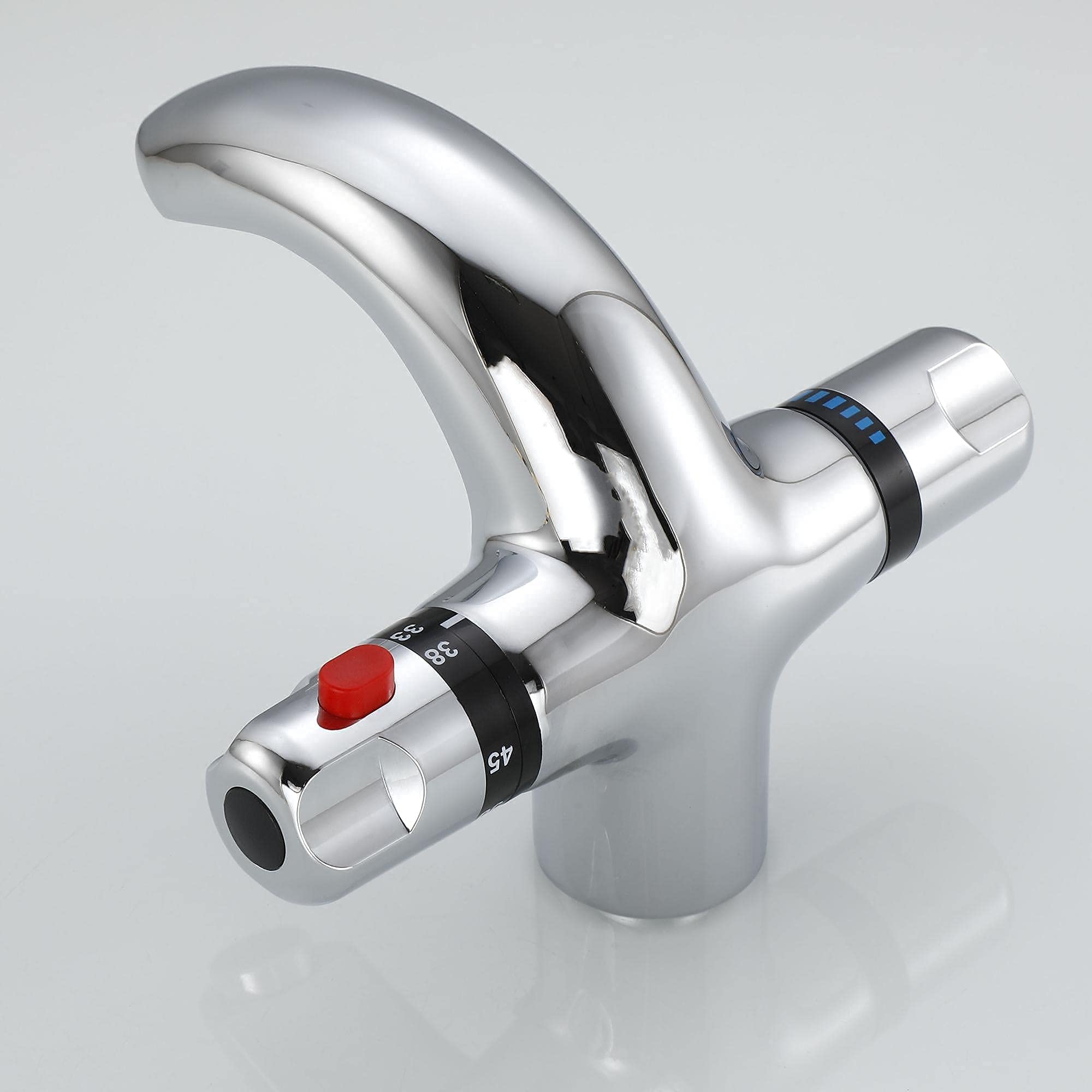 Rubinetto per lavabo con termostato, miscelatore termostatico, miscelatore per lavabo, rubinetto per lavabo, miscelatore per lavabo, miscelatore per lavabo, rubinetto termostatico,cromato