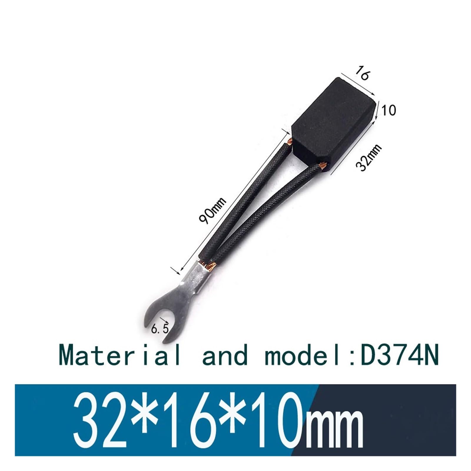 10 sztuk szczotek węglowych D374N 10 12,5 16, 25, 32, 40 szczotek węglowych do silnika (10 x 20 x 40 mm D374N)
