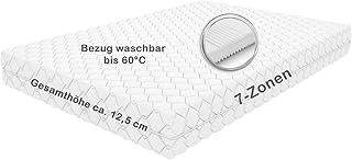 Vernon 90x200 cm mittel - 7- Zonen Matratze, ca. 12,5 cm Gesamthöhe, Bezug waschbar bis 60 Grad, Oeko-TEX® 100