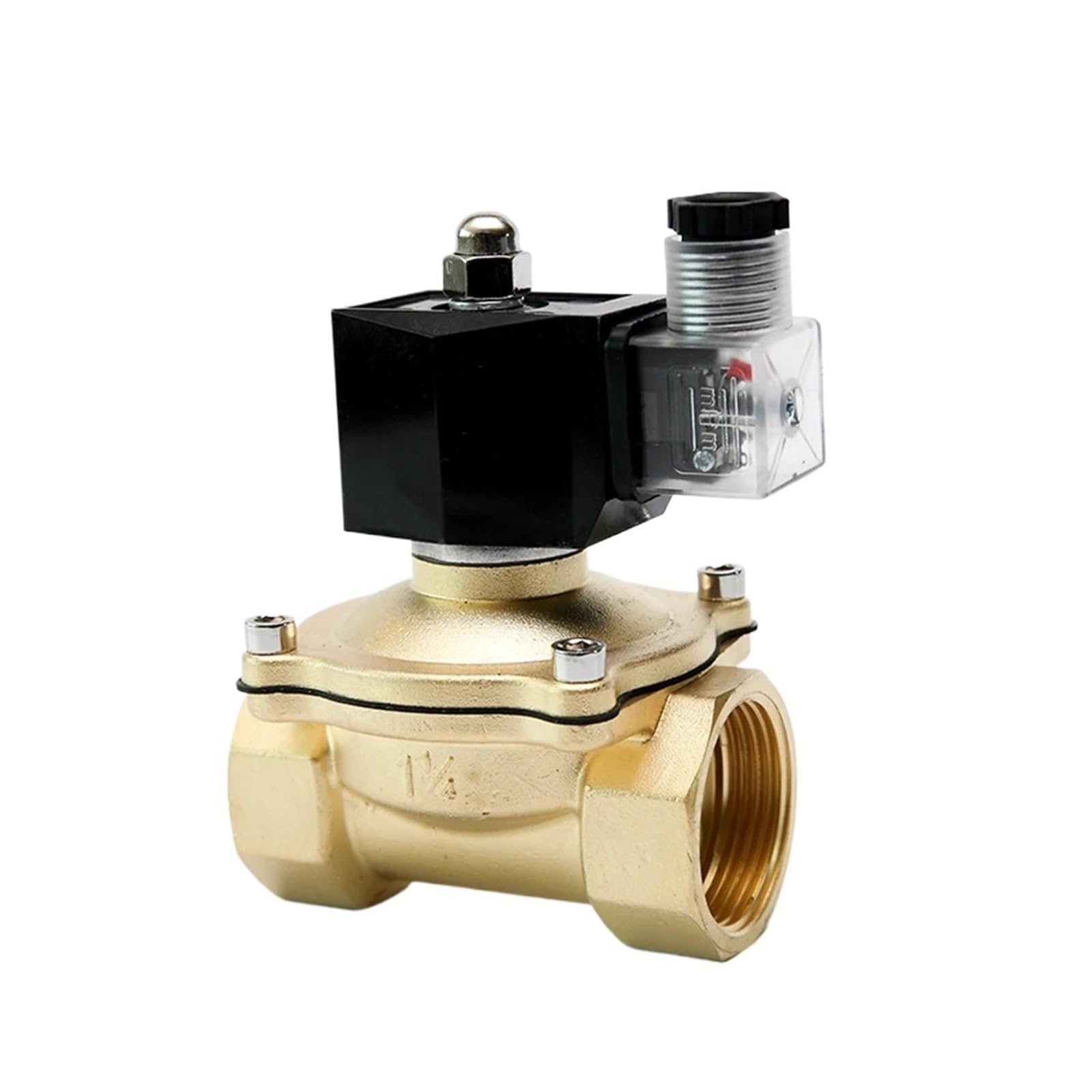Électrovanne laiton 1 1/4 avec joint Viton haute résistance pour coupure automatique eau et gaz