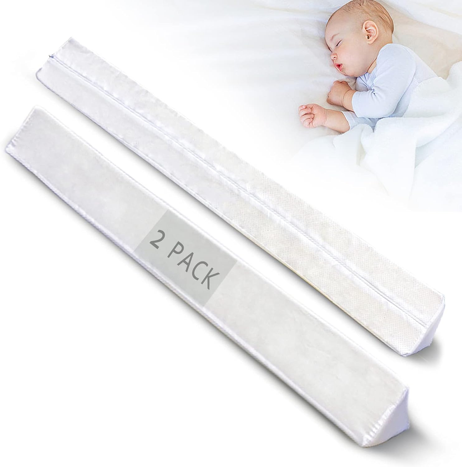 Truwelby Toddlers Bed Bumpers , 2 Pack 56" Foam Safety Bed Rail Bed