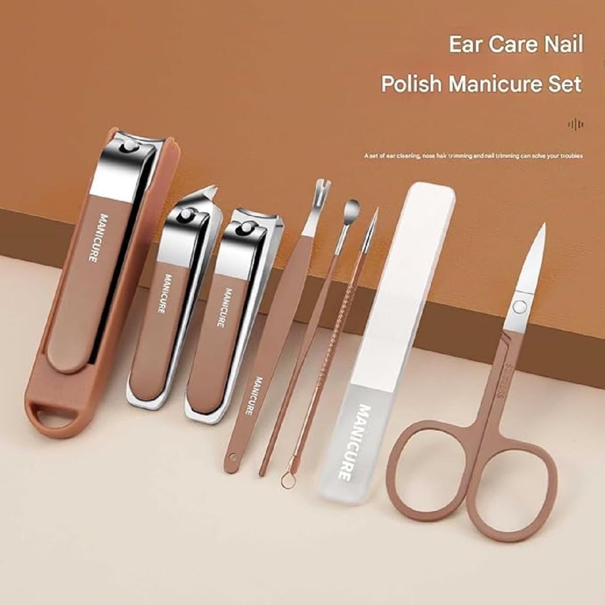 8-in-1 Portable Nail Clipper Set – Stainless Steel Manicure Pedicure Kit for Men & Women – Fingernail & Foot Nail Cutter Set in Compact Travel Case – Grooming Gift Kit - Image 2 thumbnail