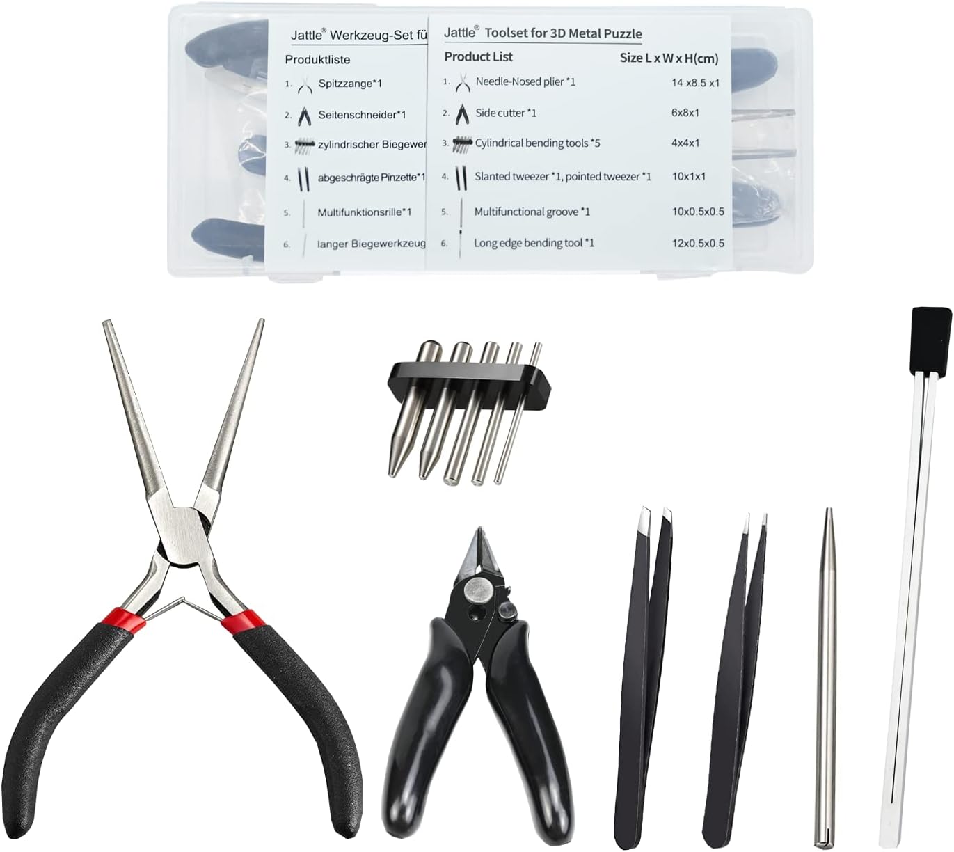3D Metal Puzzle Tool Kit 11Pcs for 3D Jigsaw Metal Puzzle Model Kits, Needle-Nose Pliers, Side Cutters, Multifunctional Grooves, Bending Tools